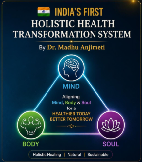 India's First Holistic Health Transformation System by Dr. Madhu Anjimeti — Mind, Body and Soul triangle